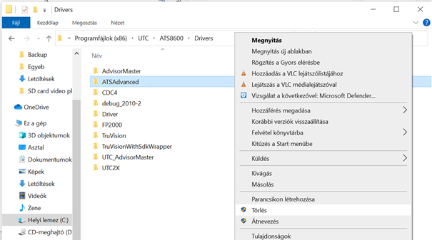 C4/ATS8600 driver elérési útvonal